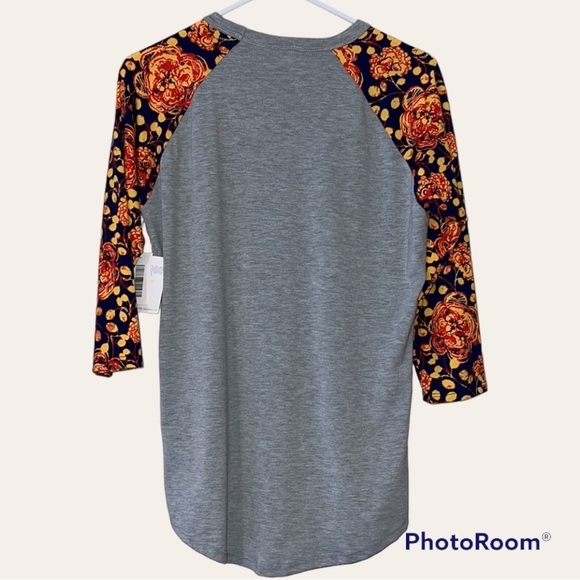 LuLaRoe small womens Randy raglan tee baseball tee 3/4 sleeves comfy floral NWT - Picture 10 of 11